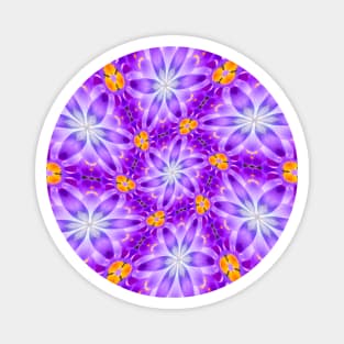 Pretty Purple Flower Pattern Magnet